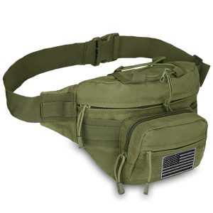 EDC Fanny Pack - Tactical Pouch with USA Flag Patch